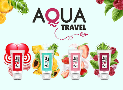 AQUA TRAVEL - LUBRICANTE BASE AGUA SABORES - 50 ML