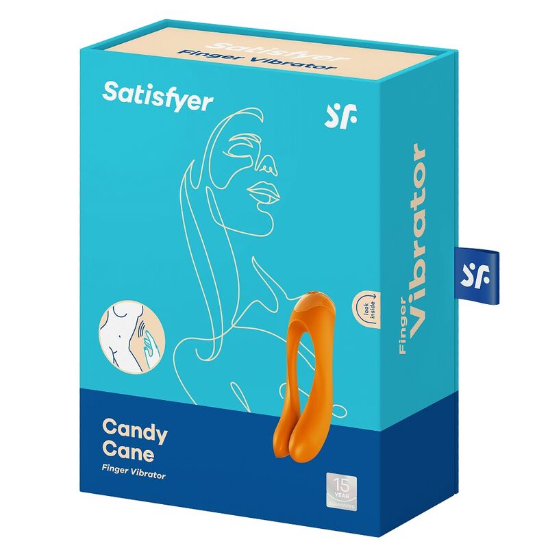 SATISFYER - VIBRADOR DE DEDO CANDY CANE LARANJA