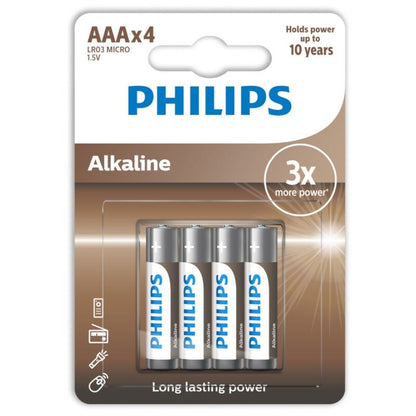 PHILIPS - BATERIA ALCALINA AAA LR03 4 PACK