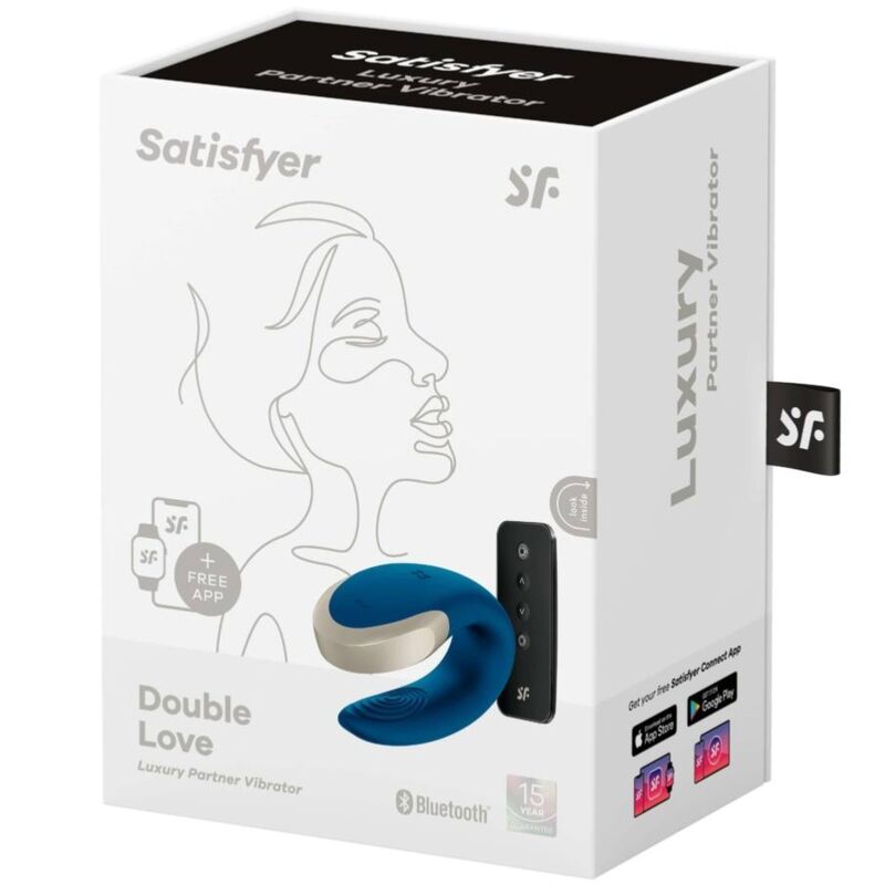 SATISFYER - VIBRADOR DOUBLE LOVE LUXURY PARTNER AZUL