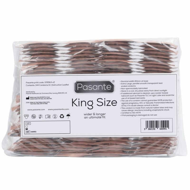 PASANTE - SACO DE PRESERVATIVOS KING SIZE 144 UNIDADES