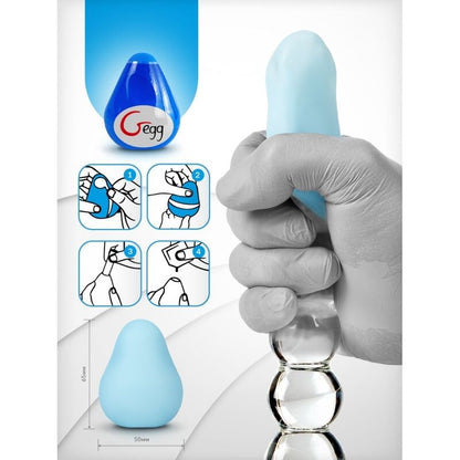 G-VIBE - MASTURBADOR TEXTURADO REUTILIZVEL OVO AZUL