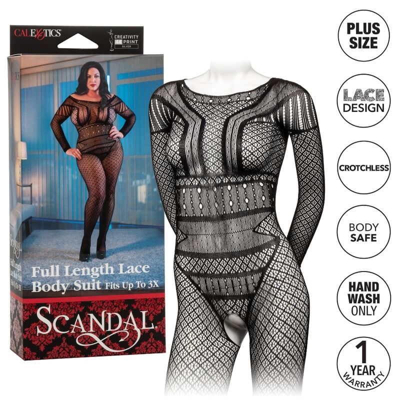 CALEXOTICS - LACE BODY SUIT PLUS SIZE