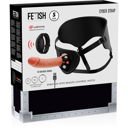 FETISH SUBMISSIVE CYBER STRAP - ARNÊS COM TECNOLOGIA DILDO WATCHME S DE CONTROLE REMOTO