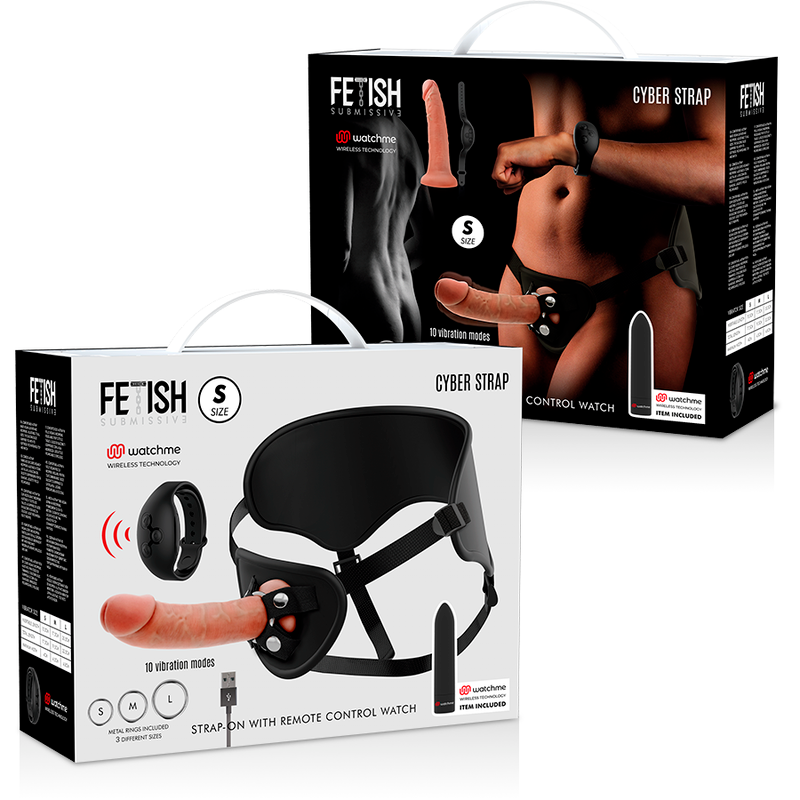 FETISH SUBMISSIVE CYBER STRAP - ARNÊS COM DILDO E BALA CONTROLE REMOTO TECNOLOGIA WATCHME S