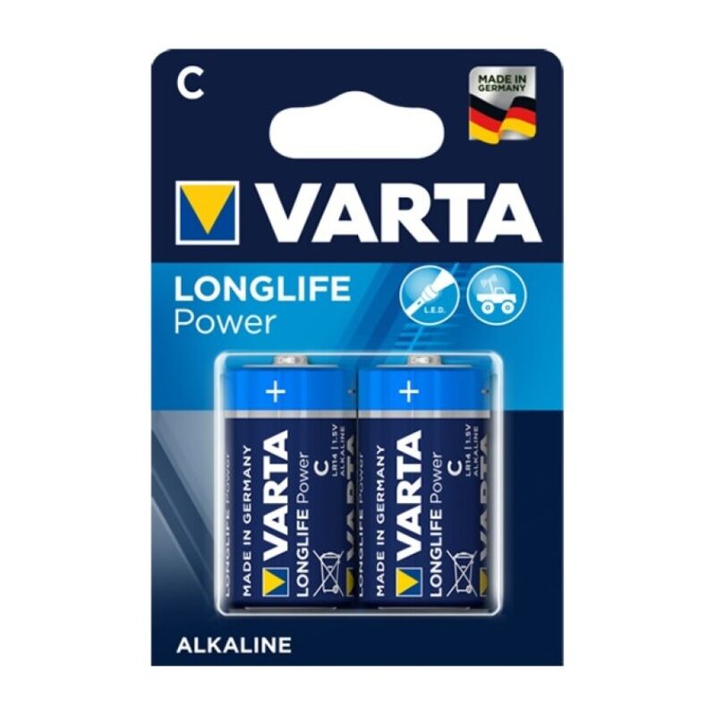 VARTA - LONGLIFE POTÊNCIA ALCALINA BATERIA C LR14 2 UNIDADE