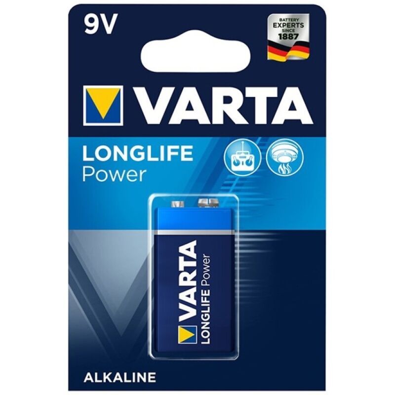 VARTA - BATERIA ALCALINA DE POTÊNCIA LONGLIFE 9V LR61 1 UNIDADE