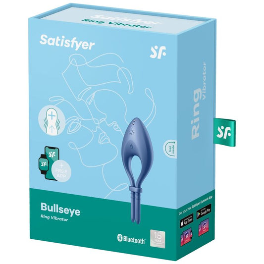 SATISFYER - APLICATIVO VIBRADOR DE ANEL BULLSEYE AZUL