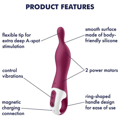 SATISFYER - VIBRADOR AMAZING 1 ASPOT BERRY