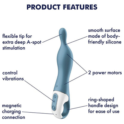 SATISFYER - VIBRADOR AMAZING 1 ASPOT AZUL