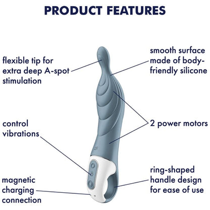 SATISFYER - VIBRADOR AMAZING 2 ASPOT CINZA