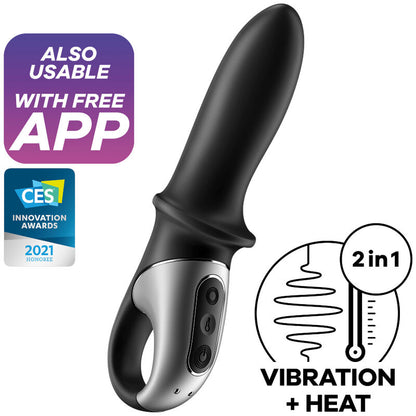 SATISFYER - APLICATIVO VIBRADOR ANAL HOT PASSION PRETO