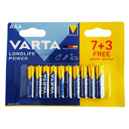 VARTA - BATERIA ALCALINA VARTA LONGLIFE POWER AAA LR03 10 UNIDADES