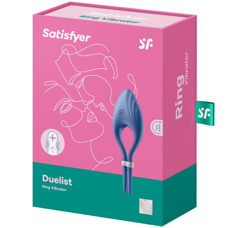 SATISFYER - VIBRADOR DE ANEL DUELISMO AZUL