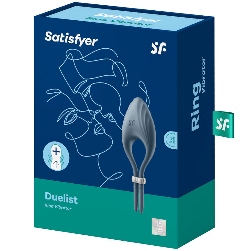 SATISFYER - VIBRADOR DE ANEL DUELISMO AZUL