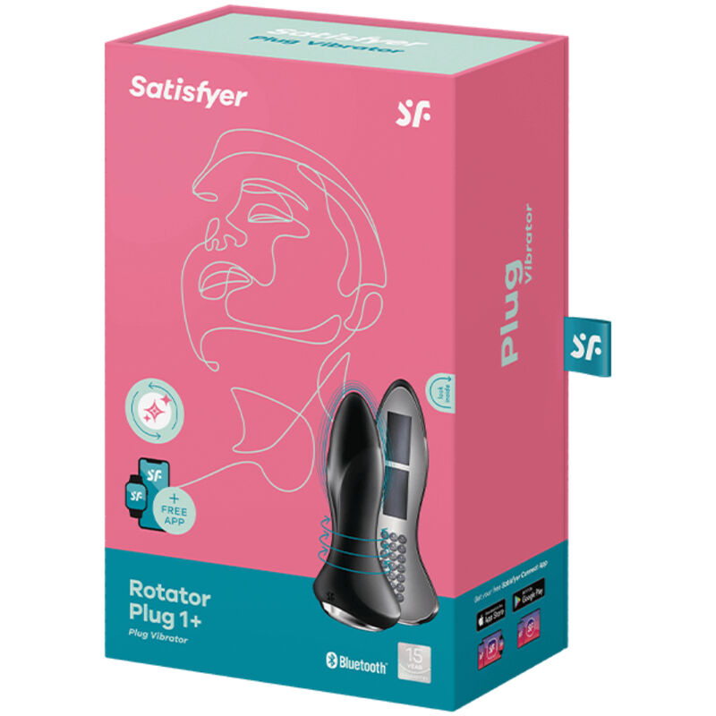 SATISFYER - ROTATOR PLUG 1+ VIBRATING PLUG APP VERMELHO