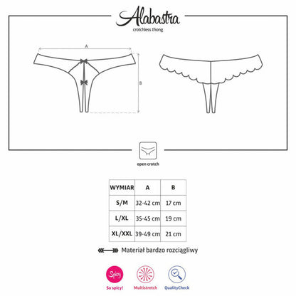 OBSESSIVE - TANGA ALABASTRA CROTCHLESS BRANCA S/M