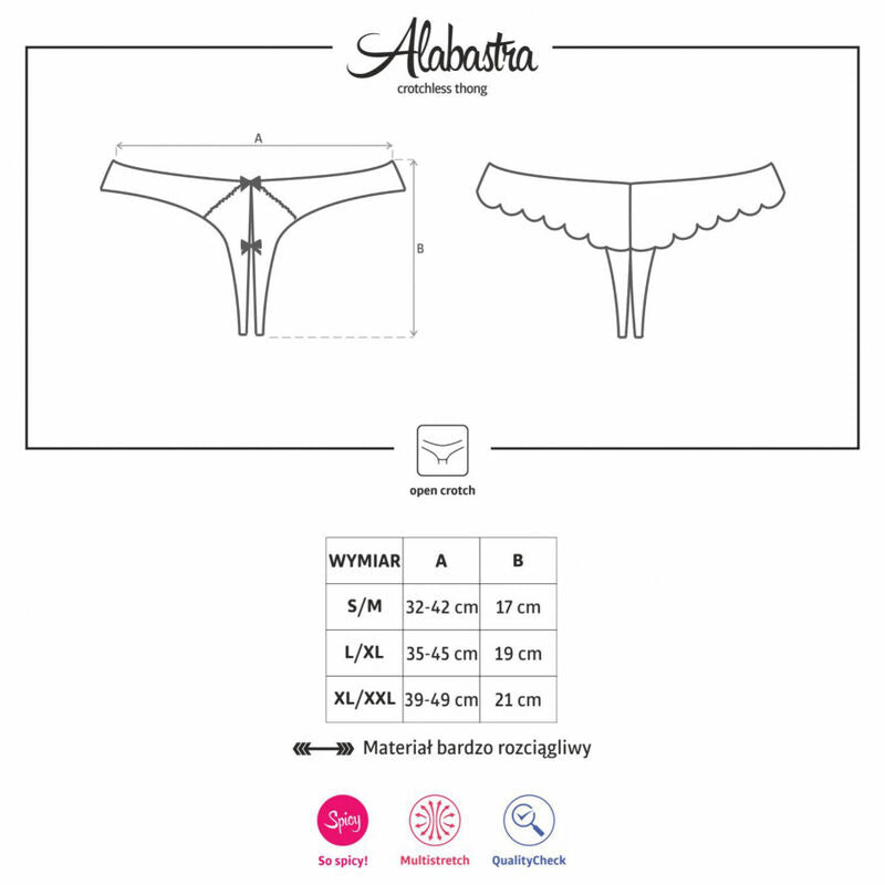 OBSESSIVE - CALA ALABASTRA SEXY CROTCHLESS BRANCO L/XL