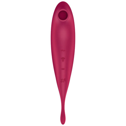 SATISFYER - TWIRLING PRO+ ESTIMULADOR DE PULSO DE AR E APLICATIVO VIBRADOR VERMELHO