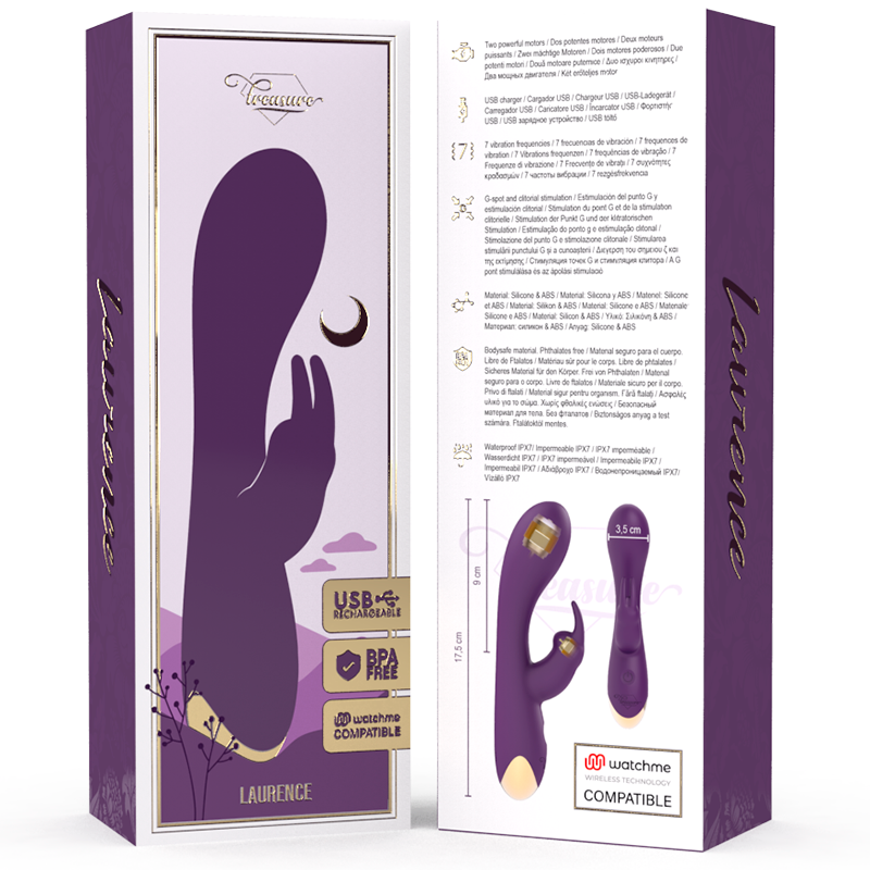 TREASURE - LAURENCE RABBIT VIBRATOR WATCHME WIRELESS TECHNOLOGY COMPATÍVEL