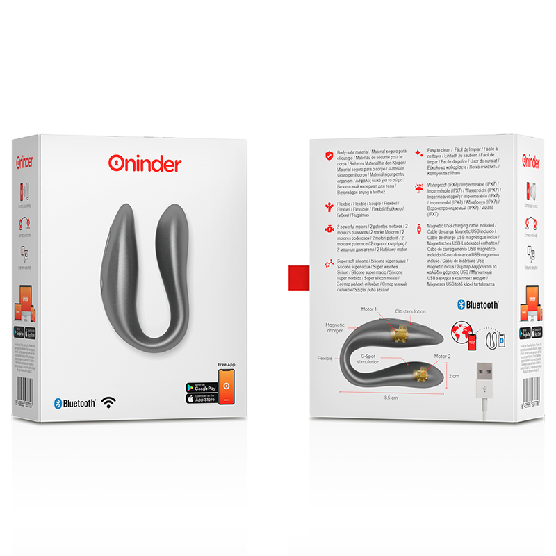 ONINDER - LISBOA G-SPOT & CLITORAL STIMULATOR BLACK - APLICAÇÃO GRATUITA