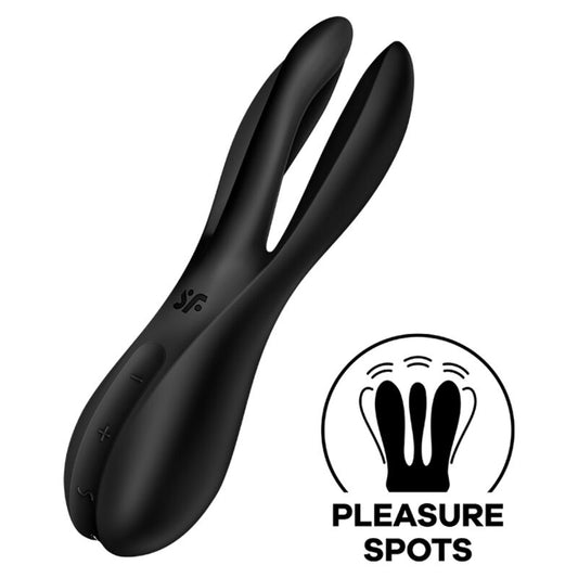 SATISFYER - VIBRADOR THREESOME 2 PRETO