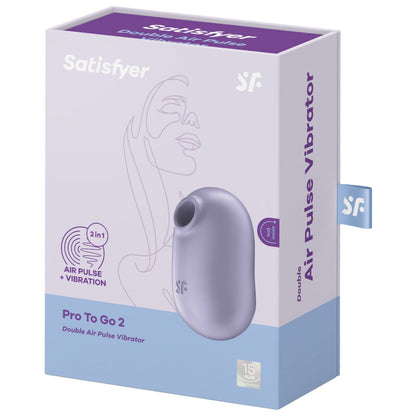 SATISFYER - PRO TO GO 2 ESTIMULADOR E VIBRADOR DE PULSO DE AR DUPLO VIOLETA