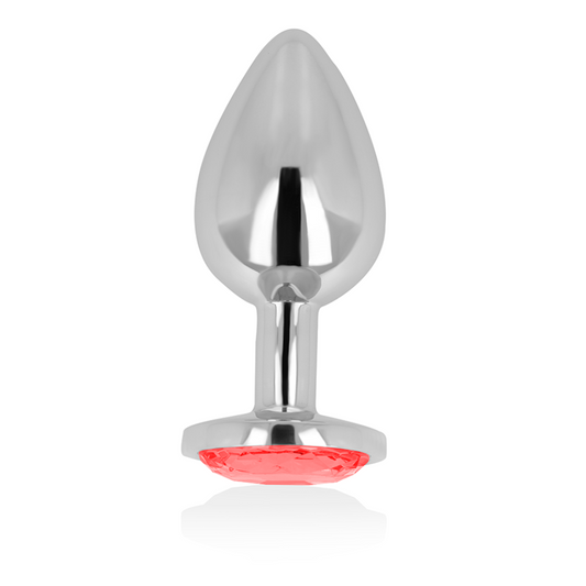 OHMAMA - PLUG ANAL COM CRISTAL VERMELHO 8 CM