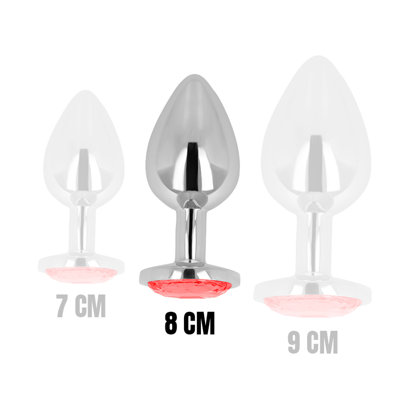 OHMAMA - PLUG ANAL COM CRISTAL VERMELHO 8 CM