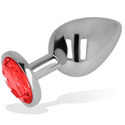 OHMAMA - PLUG ANAL COM CRISTAL VERMELHO 8 CM