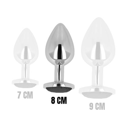 OHMAMA - PLUG ANAL COM CRISTAL PRETO 8 CM