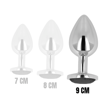 OHMAMA - PLUG ANAL COM CRISTAL PRETO 9 CM