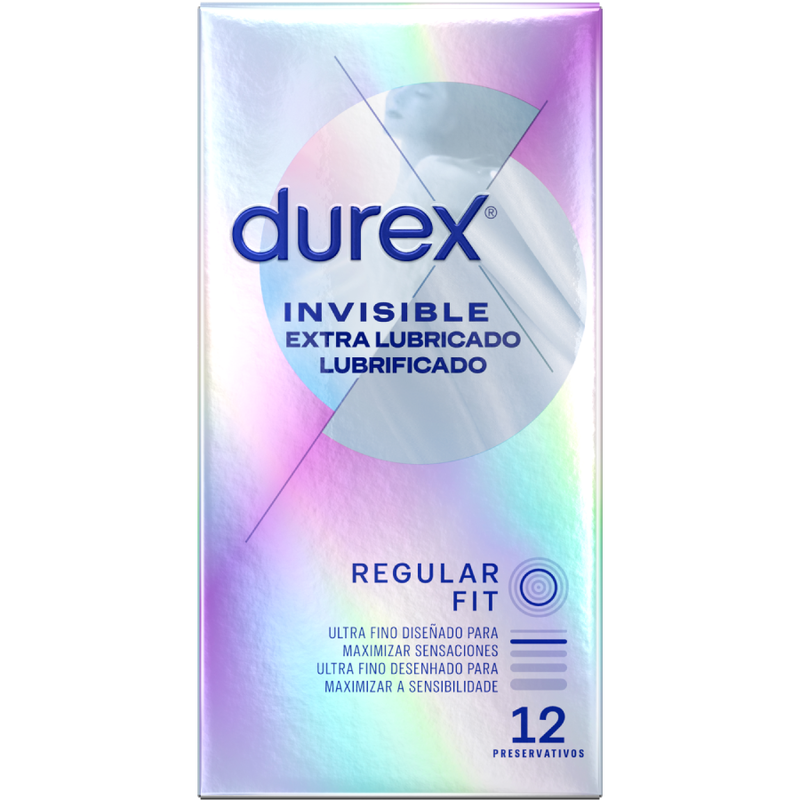 DUREX - INVISÍVEL EXTRA LUBRIFICADO REGULAR FIT 12 UNIDADES