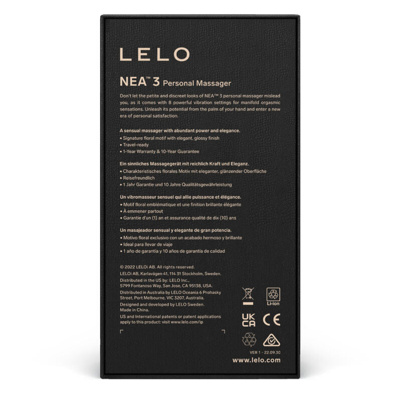 LELO - MASSAGEIRO PESSOAL NEA 3 - PRETO