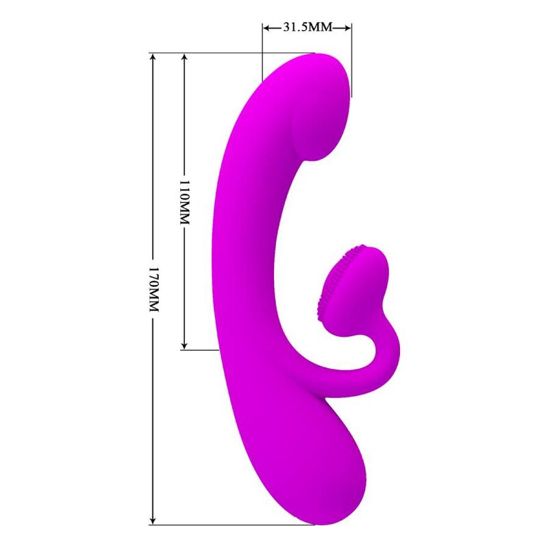 PRETTY LOVE - VIBRADOR SINCERO E OTADOR DE CLITÓRIS SILICONE ROXO