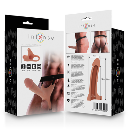 INTENSE - ARNÊS OCO COM DILDO DE SILICONE 16 X 3,5 CM