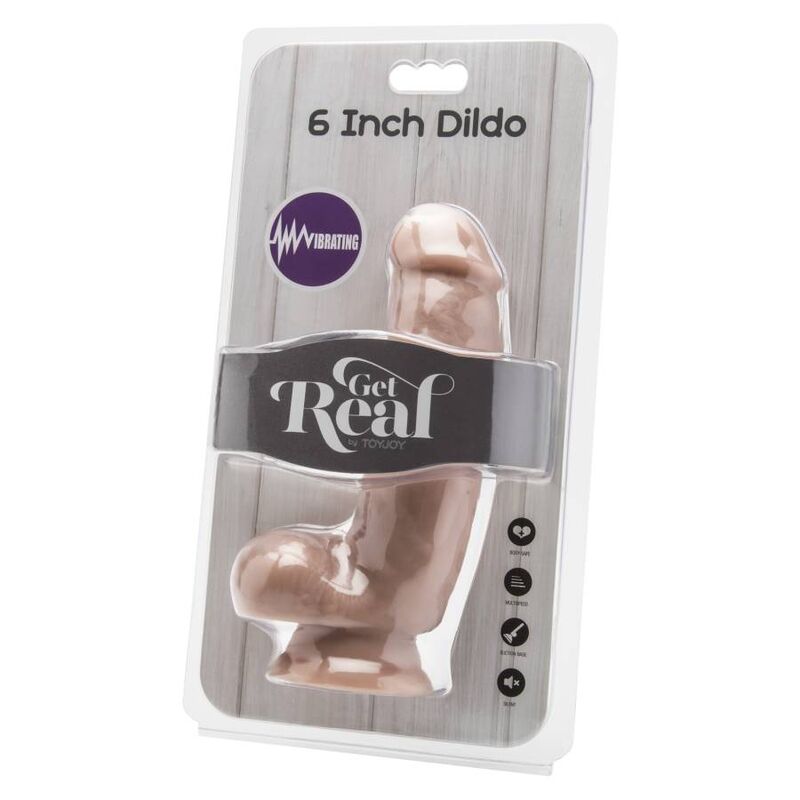 GET REAL - DILDO 12 CM COM BOLAS VIBRADOR PELE