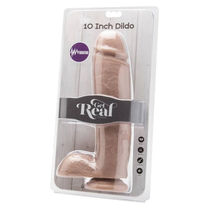 GET REAL - DILDO 25,5 CM COM BOLAS VIBRADOR PELE