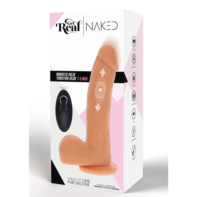 GET REAL - PELE DE DILDO DE CONFIANA DE PULSO MAGNÉTICO