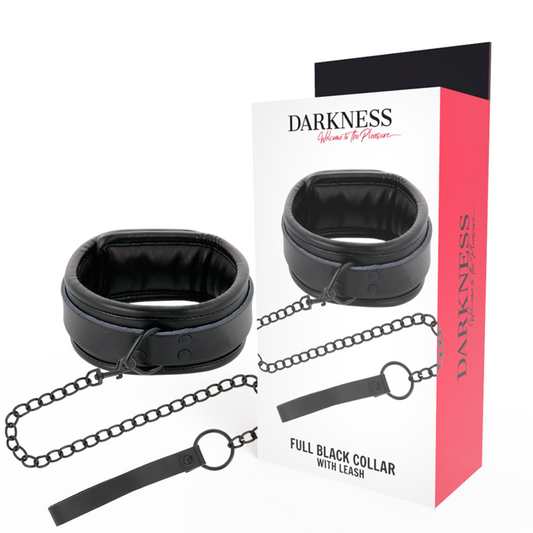 DARKNESS - COLAR PRETO COM CORRENTE