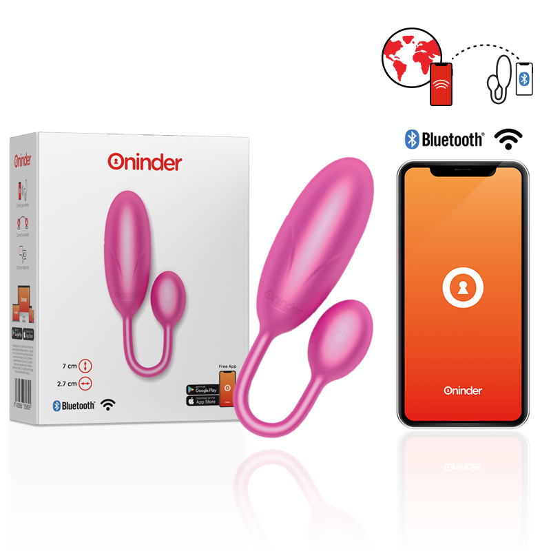 ONINDER - OVO VIBRATÓRIO DENVER ROSA 7 X 2,7 CM APLICATIVO GRATUITO