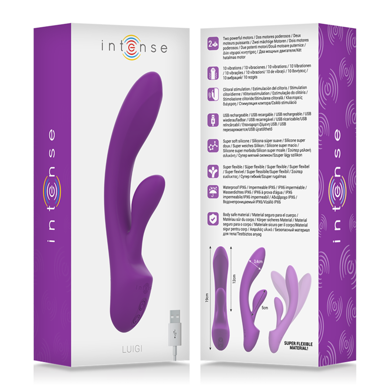 INTENSE - VIBRADOR LUIGI COELHO SILICONE LÍQUIDO ROXO