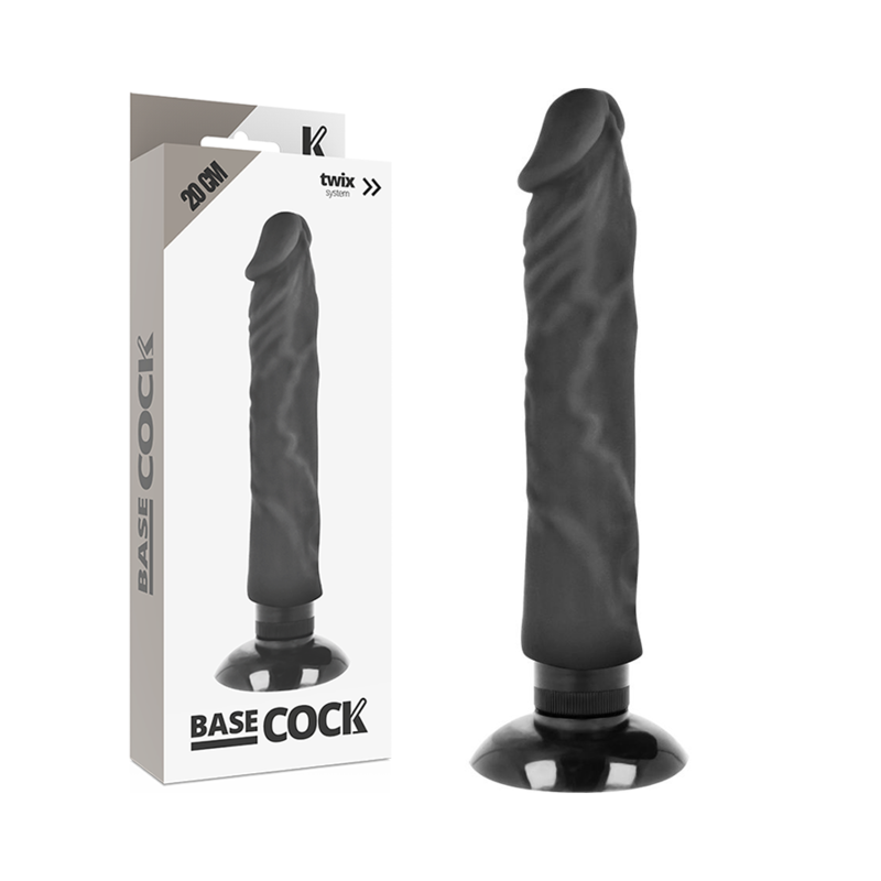 BASECOCK - VIBRADOR REALÍSTICO 20 CM 2 em 1