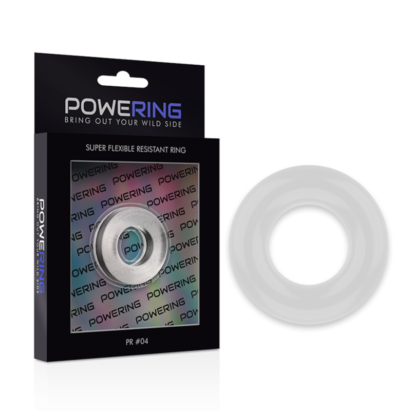 POWERING - ANEL PARA PÊNIS SUPER FLEXÍVEL E RESISTENTE 3,8CM PR04 TRANSPARENTE