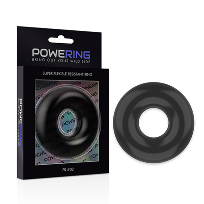 POWERING - ANEL PARA O PÉNIS SUPER FLEXÍVEL E RESISTENTE 5CM PR03 PRETO