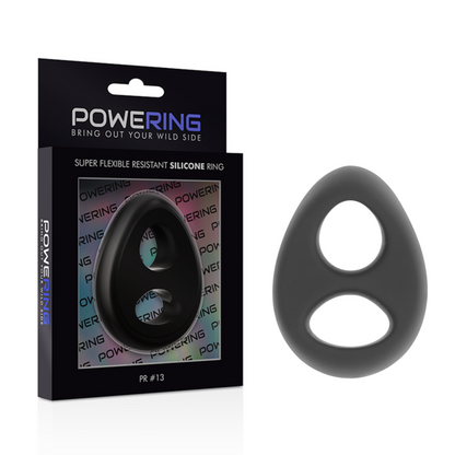 POWERING - ANEL PARA PÉNIS E TESTÍCULOS SUPER FLEXÍVEL E RESISTENTE PR13 PRETO