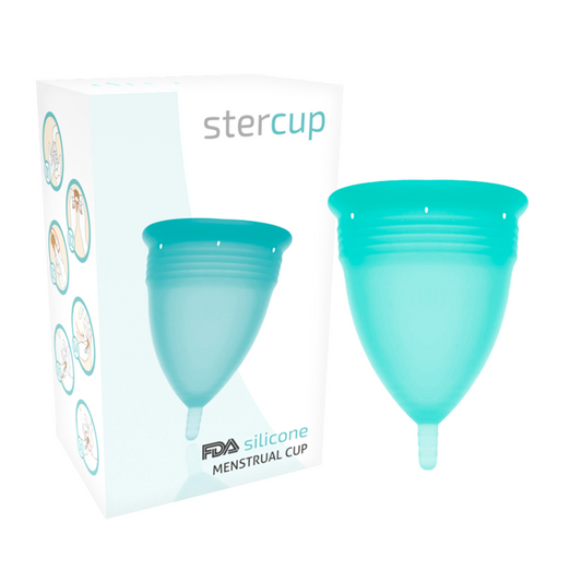 STERCUP - COPO MENSTRUAL DE SILICONE FDA TAMANHO L AQUAMARINE