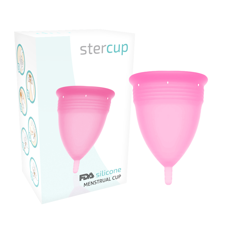 STERCUP - COPO MENSTRUAL DE SILICONE FDA TAMANHO L ROSA