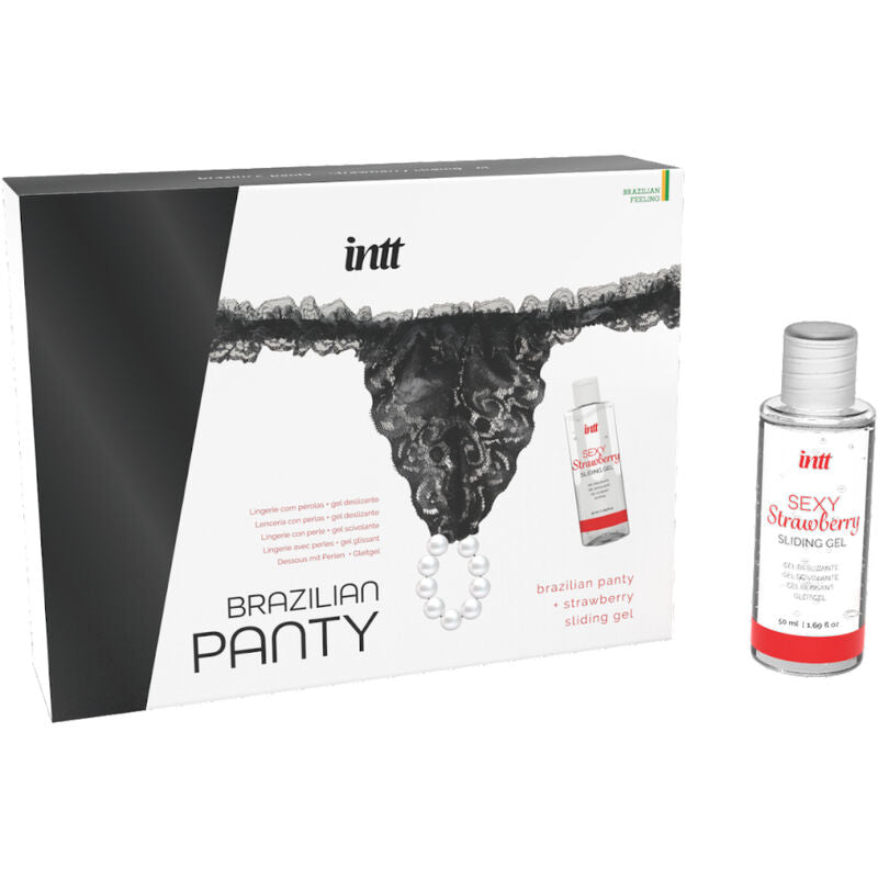 INTT RELEASES - CALÇA PRETA BRASILEIRA COM PÉROLAS E GEL LUBRIFICANTE 50 ML