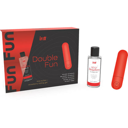 INTT RELEASES - DUPLO FUN KIT COM BALA VIBRANTE E GEL DE MASSAGEM DE MORANGO